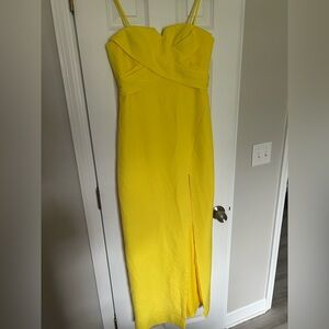 Aidan Mattox Notched Strapless Crepe dress
